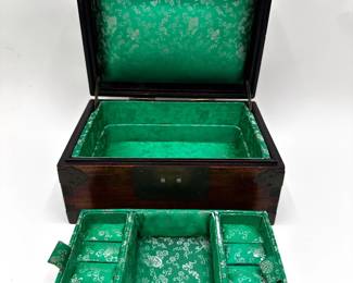 Vintage Chinese Solid Wood Jewelry Box With Metal & Bone Details
Lot #: 127