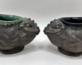 Pair Jim Rumph 1975 "mind Circus" Iguana Ceramic Mugs, Signed
Lot #: 63