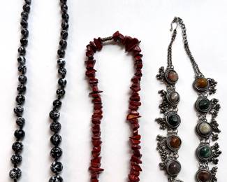 3 Vintage Beaded Necklaces Including Natural Stone & Glass Beads
Lot #: 112