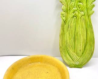 Vintage Celery Platter & Vintage Yelllowware Catchall Bowl
Lot #: 80