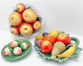 3 Vintage Portuguese Majolica Fruit Plates, Strawberries By Jos Alves Cunha Sucessor
Lot #: 14