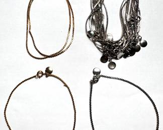 New Chain Anklets: 3 Gold Tone & 14 Silver Tone
Lot #: 144