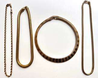 4 Vintage Gold Tone Chain Necklaces
Lot #: 39