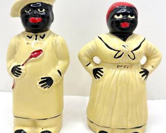 Vintage Black Americana "Salty" & "Peppy" Salt & Pepper Shakers
Lot #: 61