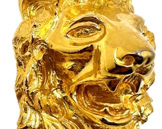 Vintage Judith Leiber Large Lion's Head Brooch Gold Tone Pendant
Lot #: 9