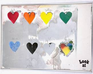 Jim Dine ( American, 1970) "Eight Hearts" Lithograph From German Exhibition
Lot #: 11