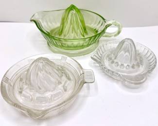 3 Vintage Glass Reamers, Citrus Juicers
Lot #: 75