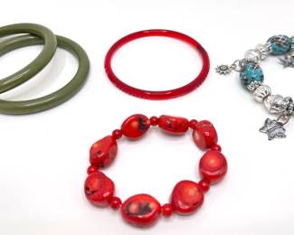 5 Vintage Bracelets Including Beaded Charm Bracelet
Lot #: 131