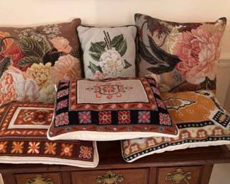 Fancy Throw Pillows with Embroidered Look