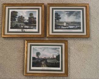 Framed Set of 3 English Places Scenes Prints