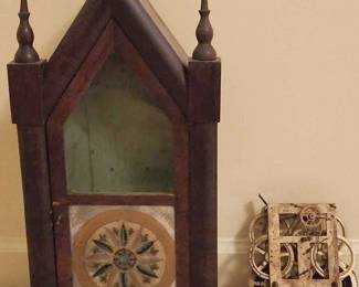 Antique Wood Mantle Clock And Parts