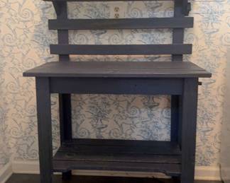 Blue Wooden Shelving Unit 