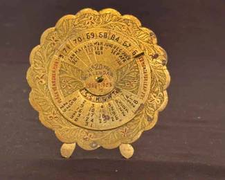 Vintage Brass Perpetual 20 Year Calendar 