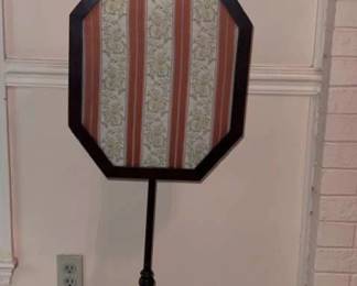 Antique Victorian Fire Screen Pole Screen