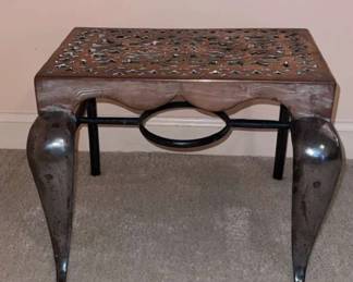 Antique Brass Copper Footmans Stool