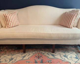 Cream Fabric Wood Sofa