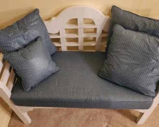 Blue Bench With Pillows 
