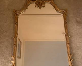 Ornately Framed Hickory Mirror