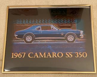 Framed 1967 Camaro SS 350 Print Poster