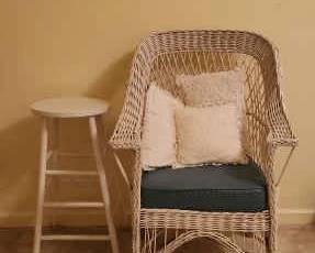 White Padio Stool And Chair 