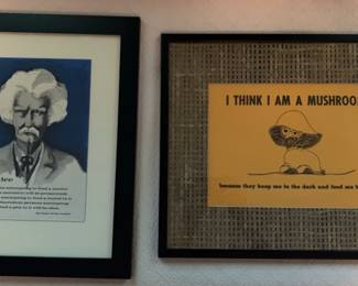 Framed Author Quote I Think I Am A Mushroom Print