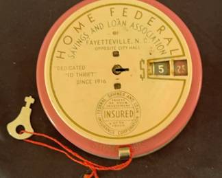 Vintage 1940s Coin Counter With Key And Advertising 
