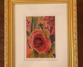 Frame Bright Colored Flower Wall Hanging