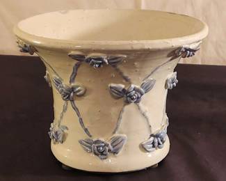 Rose Green Blue Ceramic Pot