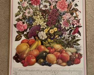 Framed Crabtree  Evelyn Fruits, Veg  Flowers Poster