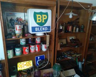More gas and oil globes cans signs