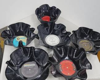 Vinyl Record Bowls Lot of 4