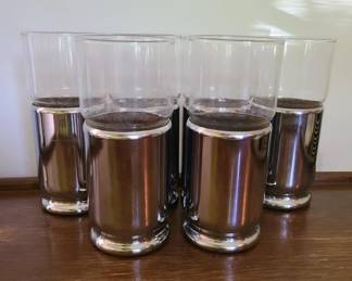 Hellerware Chromium Crystal Highball Glasses