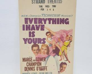 1952 Movie Window Card Everything I Have Is Yours