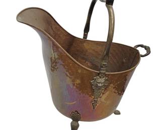 Copper Coal Bucket Porcelain Handle