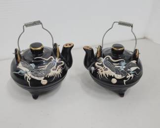 Japanese Hand Painted Moriage Salt & Pepper