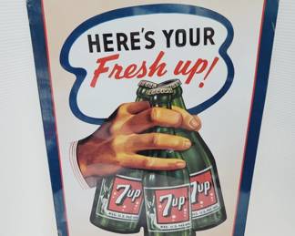 7up Fresh Up Metal Sign