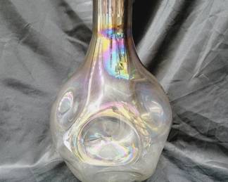 MCM Iridized Blown Glass Decanter Vase