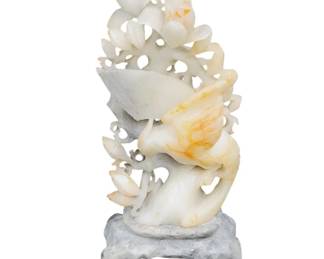 Handcarved Asian Soapstone Carving 8" Tall