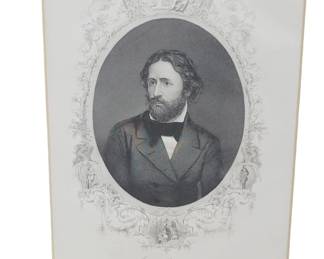 1856 Engraving J.C. Fremont Rockies Explorer