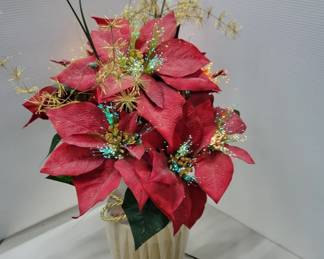 Fiber Optic Light Up Poinsettia
