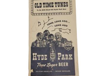 1939 Hyde Park Beer Song Book
