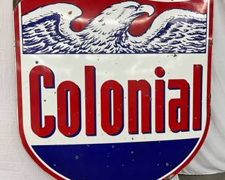 Rare 6ft. Colonial Gas Station DSP Sign