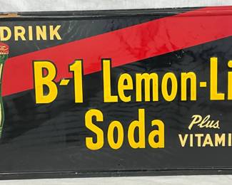 Emb. B-1 Lemon-Lime Soda Sign with Bottle Graphic, 33in x 16in
