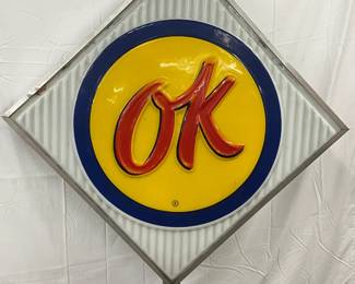 51in. OK Dealership Light-Up Sign with Emb. Plastic and Metal Can