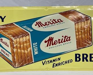 44x21 Emb. Merita Bread Self Framed Sign, A-M Sign Co. Lynchburg-VA 
