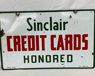 DSP Sinclair Credit Cards Honored Sign, 23 x 14in. 