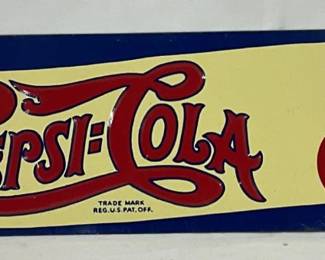 1940 Emb. Pepsi Pete Tin Tacker Sign , 22×4 Inches