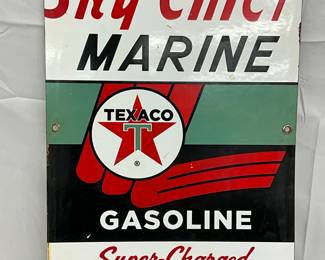 1962 Texaco Sky Chief Marine Porc. Sign 12x18in