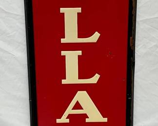 Emb. Willard Batteries Vertical Sign, Self Framed 18x60 