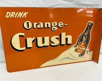 Orange Crush Flange Sign with Bottle Graphic, 22 x 14 1/2